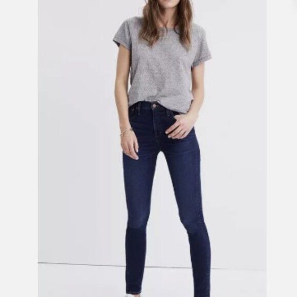 Madewell 10" High-Rise Skinny Jeans in Hayes Wash/Blue color Style F4684 - Picture 1 of 14